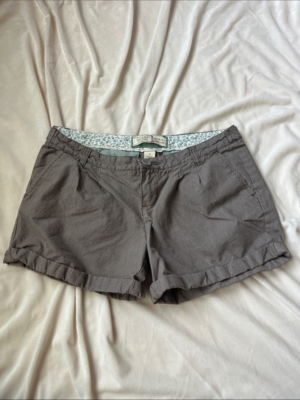Old Navy lowest rise brown Pinstripe Shorts size 2